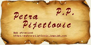 Petra Pijetlović vizit kartica
